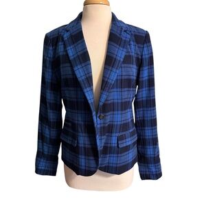 Merona Navy and Blue Plaid Women's Blazer size 12